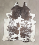 Chocolate and White Cowhide Rug #A24909