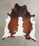 Chocolate and White Cowhide Rug #A24914