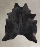 Solid Black Cowhide Rug #A24945
