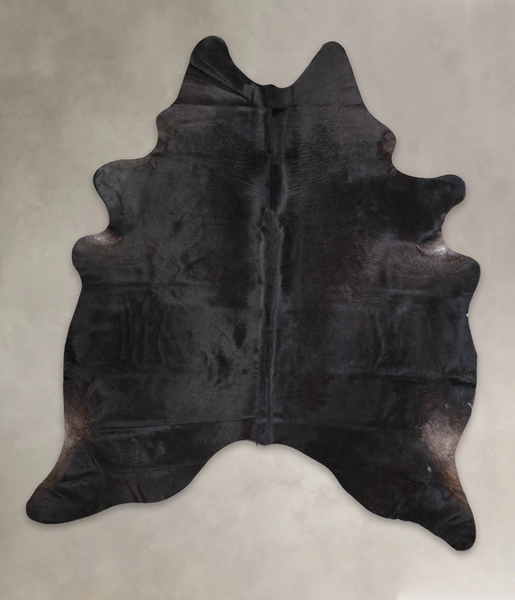 Solid Black Cowhide Rug #A24945
