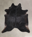 Solid Black Cowhide Rug #A24947