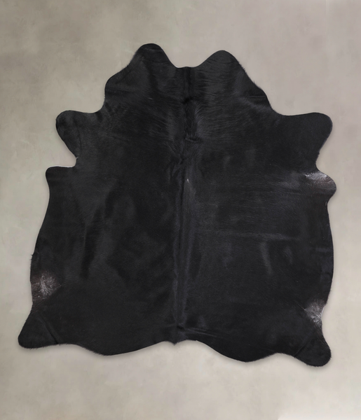 Solid Black Cowhide Rug #A24975