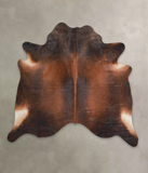 Brown with Red Cowhide Rug #A24985