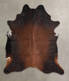 Brown with Red Cowhide Rug #A24987