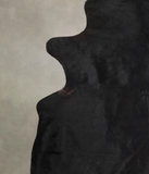 Solid Black Cowhide Rug #A25013