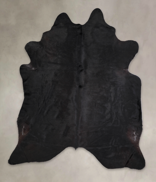 Solid Black Cowhide Rug #A25023