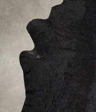 Solid Black Cowhide Rug #A25023