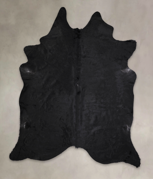 Solid Black Cowhide Rug #A25024