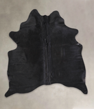 Solid Black Cowhide Rug #A25025