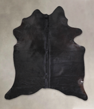 Solid Black Cowhide Rug #A25028
