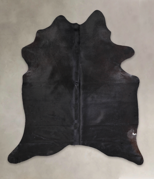 Solid Black Cowhide Rug #A25028