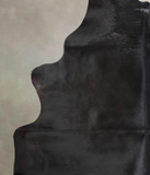 Solid Black Cowhide Rug #A25029