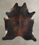 Brown with Red Cowhide Rug #A25038