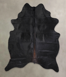 Solid Black Cowhide Rug #A25040