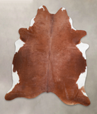 Brown and White Regular Cowhide Rug #A25048