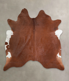 Solid Brown Cowhide Rug #A25067
