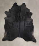Solid Black Cowhide Rug #A25088