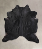 Solid Black Cowhide Rug #A25089