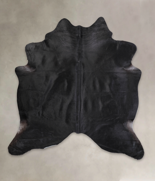Solid Black Cowhide Rug #A25089