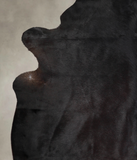 Solid Black Cowhide Rug #A25096
