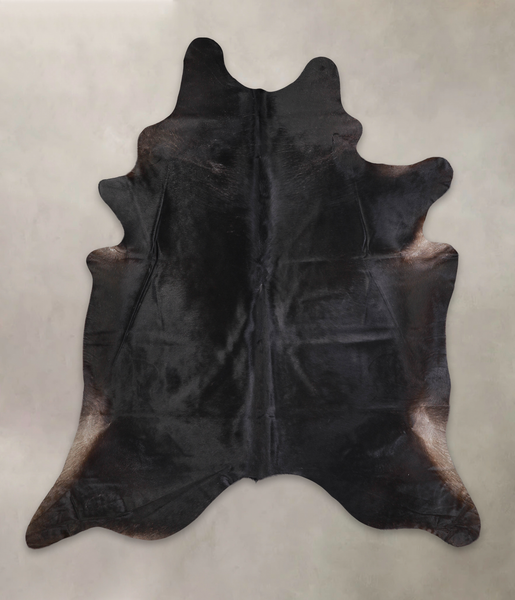Solid Black Cowhide Rug #A25100