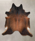 Brown with Red Cowhide Rug #A25126
