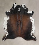 Chocolate and White Cowhide Rug #A25136