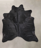 Solid Black Cowhide Rug #A25144