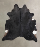 Solid Black Cowhide Rug #A25146