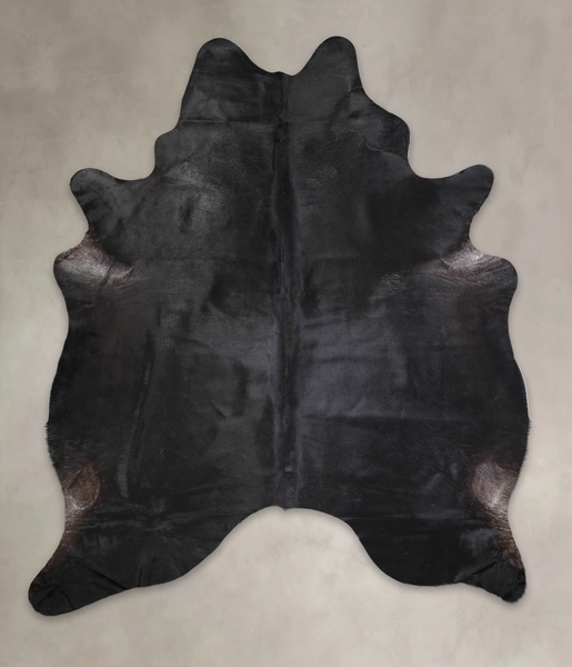 Solid Black Cowhide Rug #A25147