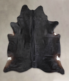 Solid Black Cowhide Rug #A25148