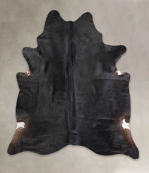 Solid Black Cowhide Rug #A25148