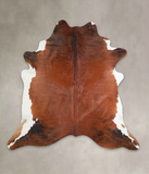 Brown and White Regular Cowhide Rug #A25174