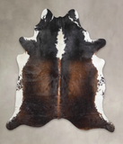 Chocolate and White Cowhide Rug #A25201