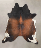 Chocolate and White Cowhide Rug #A25212