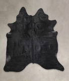 Solid Black Cowhide Rug #A25234