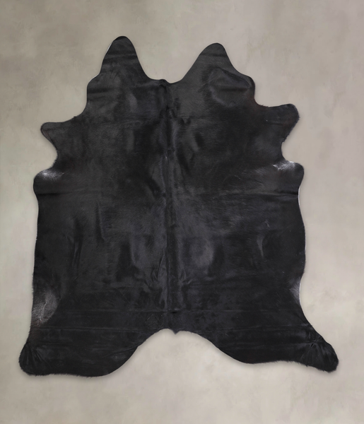 Solid Black Cowhide Rug #A25234