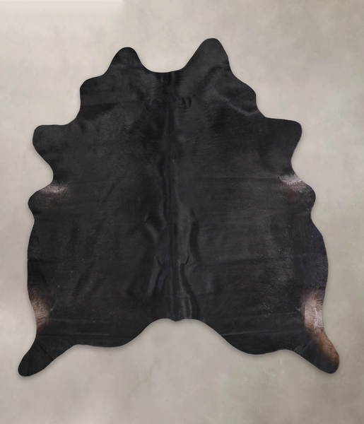 Solid Black Cowhide Rug #A25235