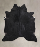 Solid Black Cowhide Rug #A25236