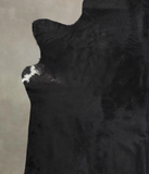 Solid Black Cowhide Rug #A25236