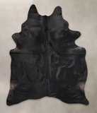 Solid Black Cowhide Rug #A25238