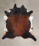Brown with Red Cowhide Rug #A25261