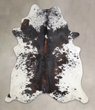 Chocolate and White Cowhide Rug #A25292