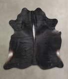 Solid Black Cowhide Rug #A25310