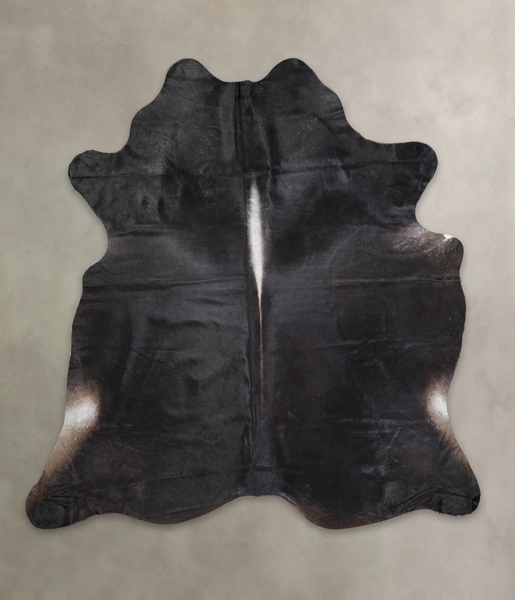 Solid Black Cowhide Rug #A25310