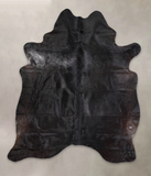 Solid Black Cowhide Rug #A25351
