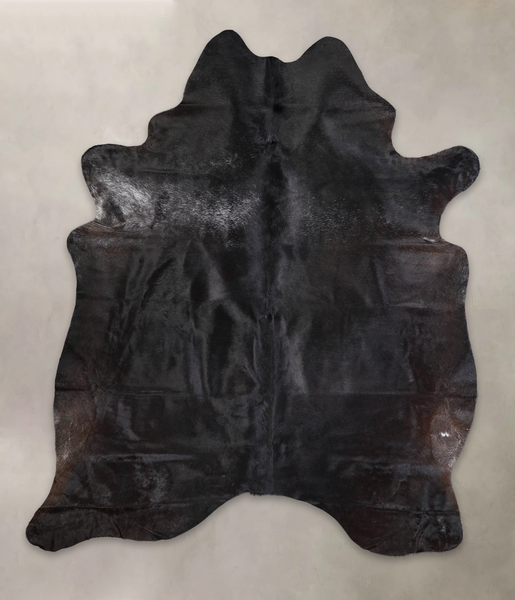 Solid Black Cowhide Rug #A25351