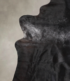 Solid Black Cowhide Rug #A25351