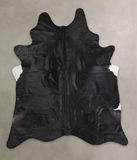 Solid Black Cowhide Rug #A25353
