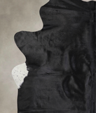 Solid Black Cowhide Rug #A25353